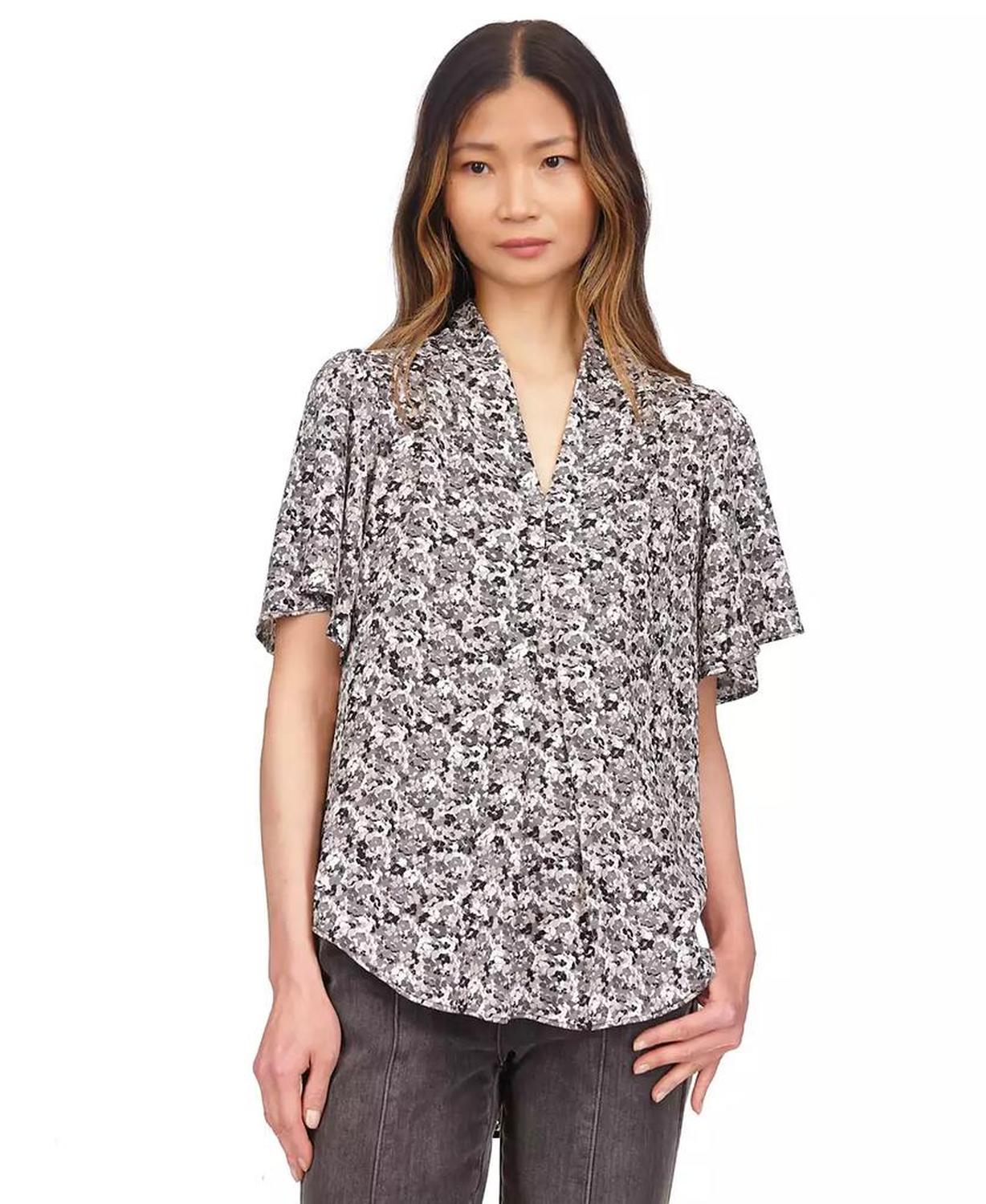 MICHAEL Women's Printed V-Neck Top