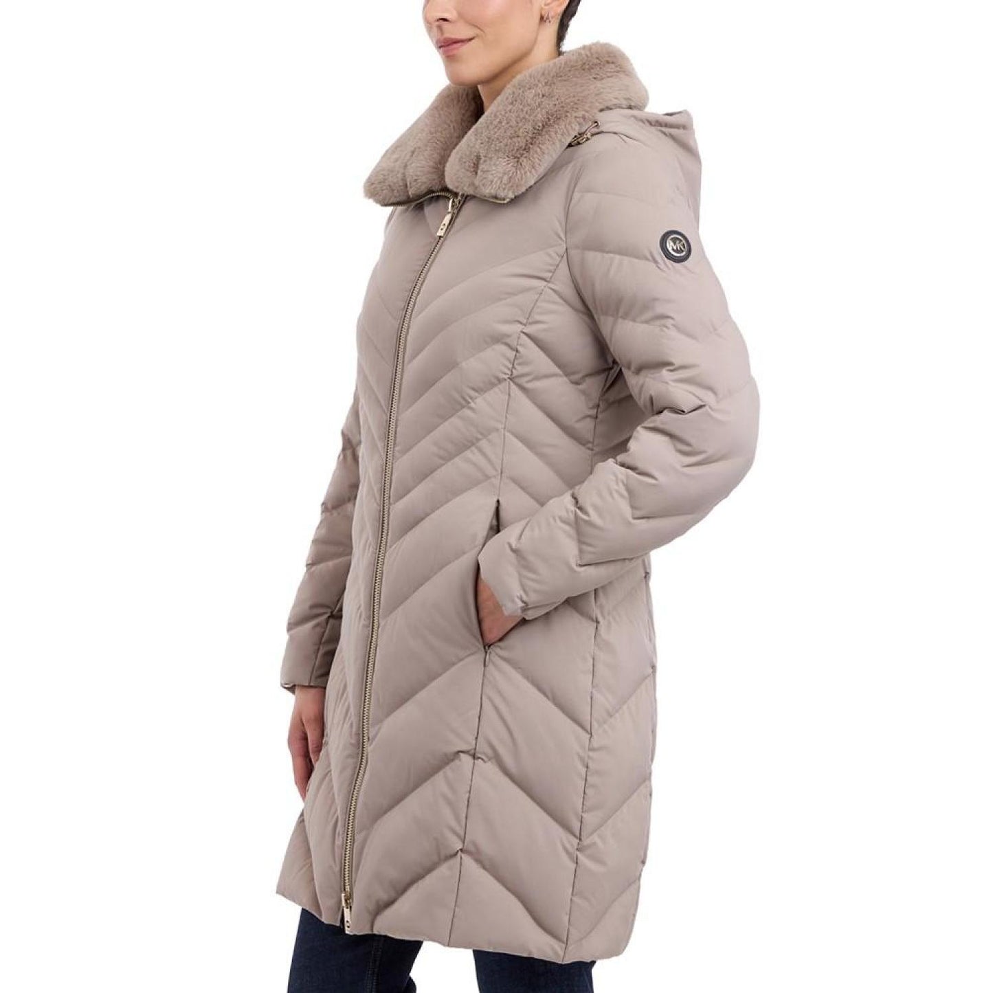 Women's Faux-Fur-Trim Hooded Puffer Coat, Created for Macy's