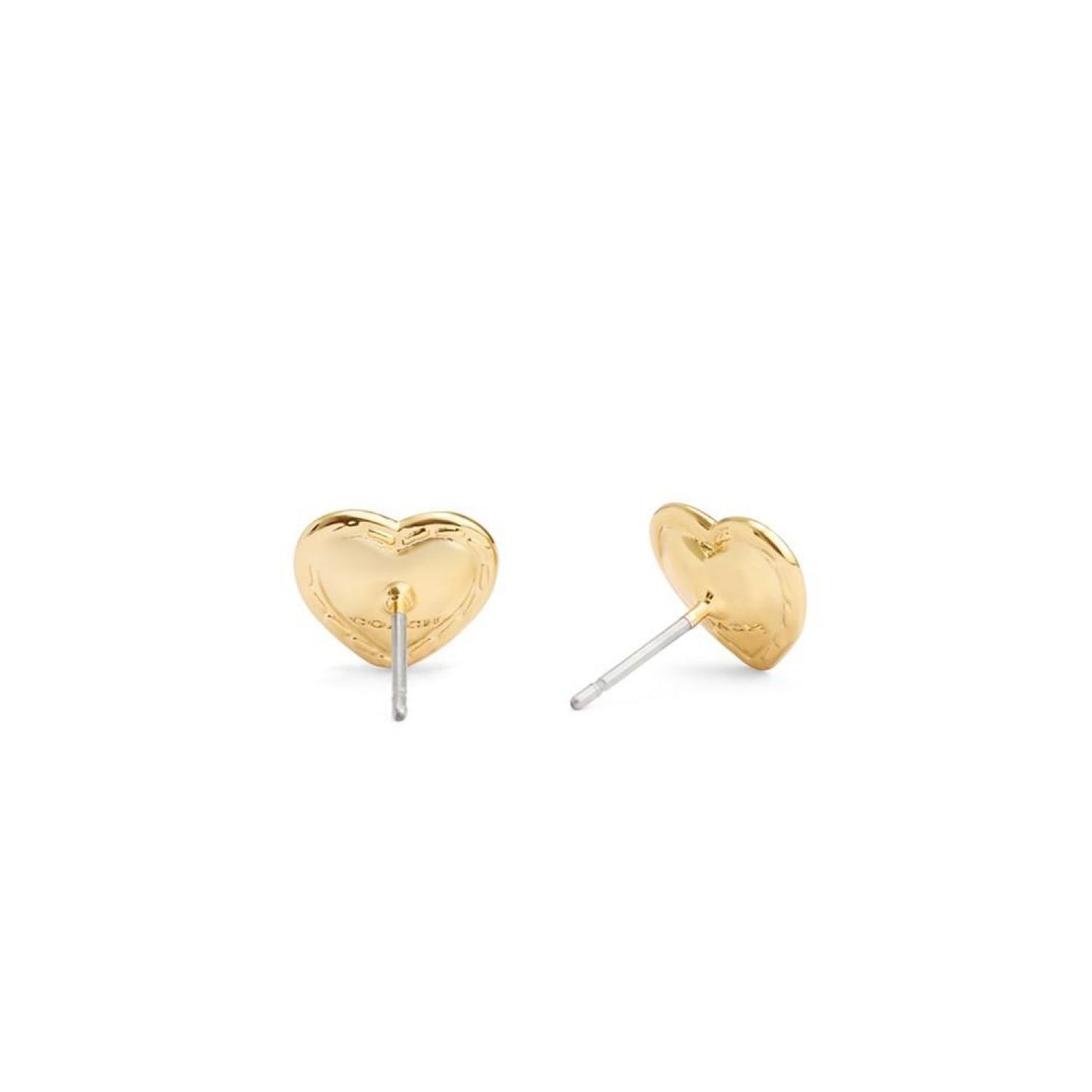 Gold Signature Horse Carriage Heart Stud Earrings