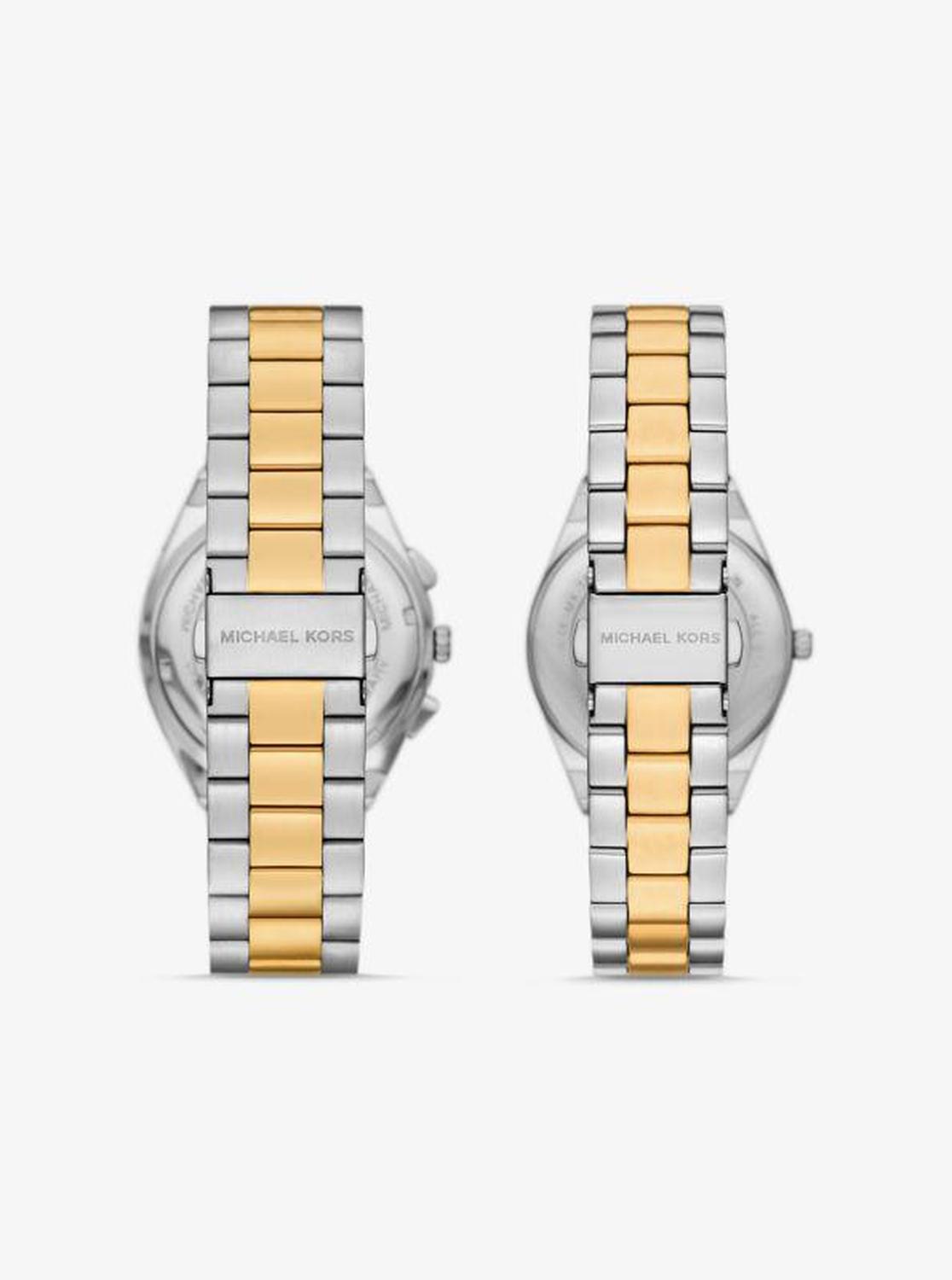 Lennox His and Hers Pavé Two-Tone Watch Set