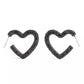 Faux Stone Pave Heart Hoop Earrings