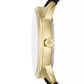 Women's Crosstown Three-Hand Gold-Tone Black Leather Watch 34mm