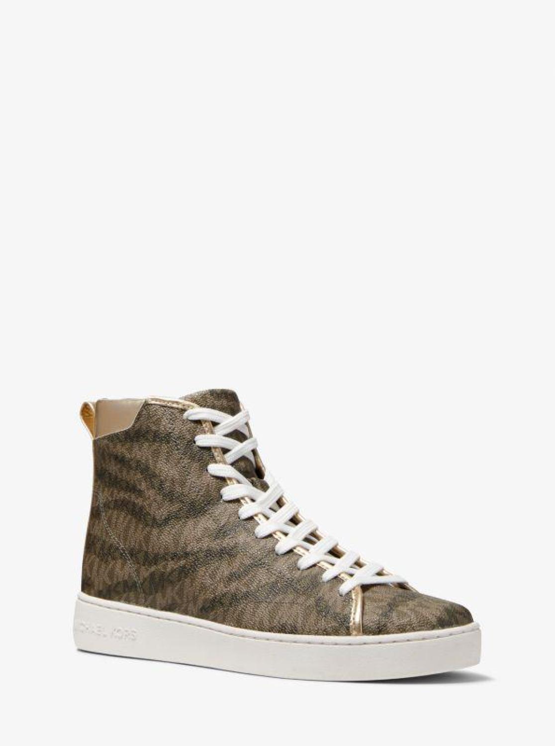 Edie Animal Print Logo High-Top Sneaker