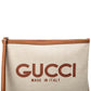 Gucci Print Canvas & Leather Pouch