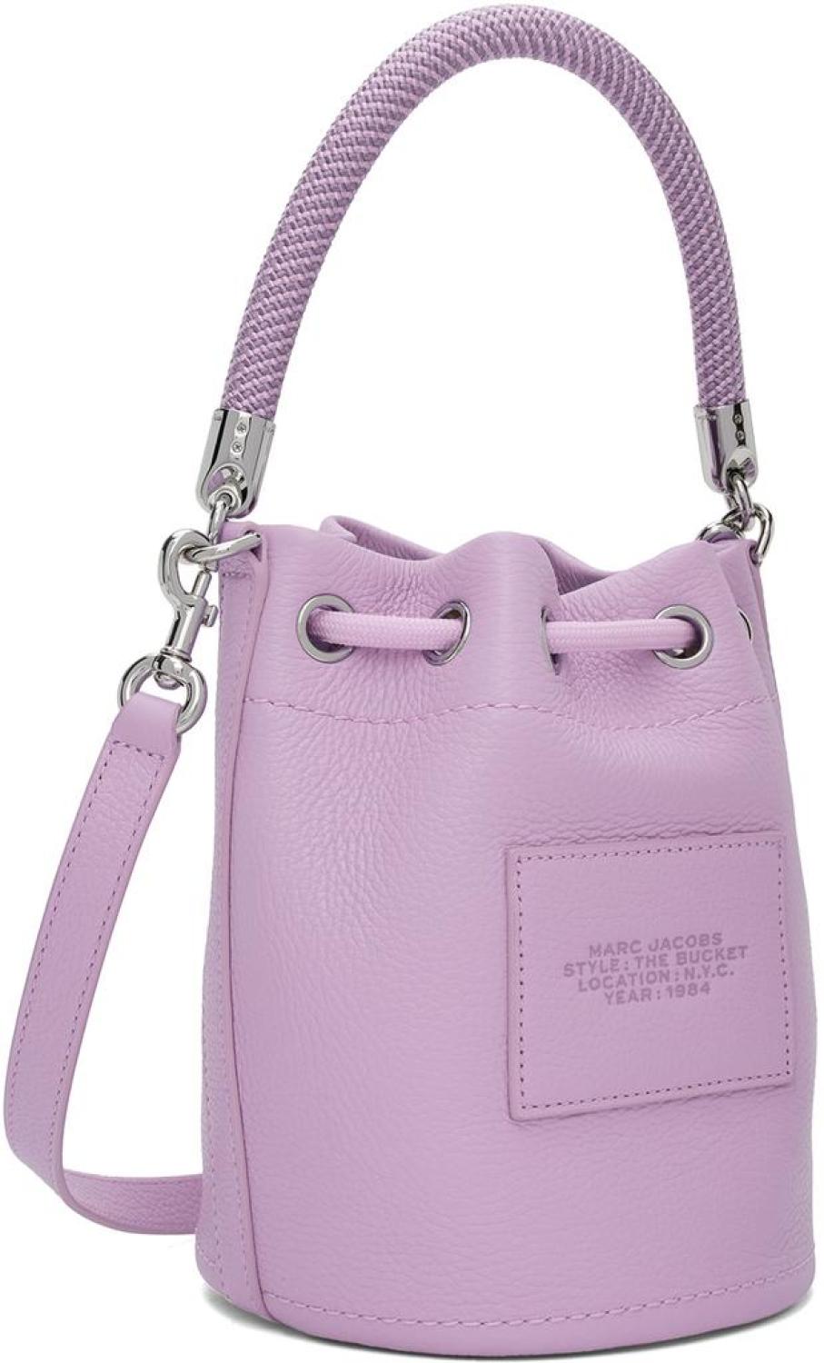 Purple 'The Leather Bucket' Bag