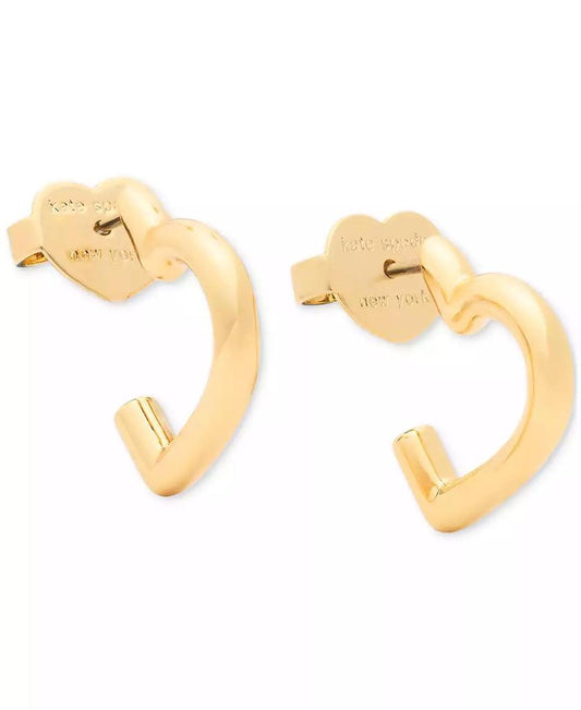 Polished Heart Huggie Hoop Earrings, 0.63"