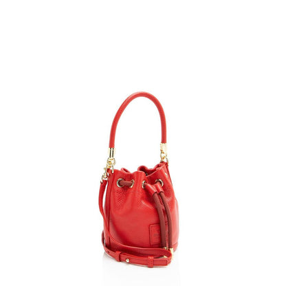 Grained Calfskin The Bucket Drawstring Mini Shoulder Bag