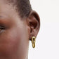 Gold-Tone Stitched Link Drop Earrings