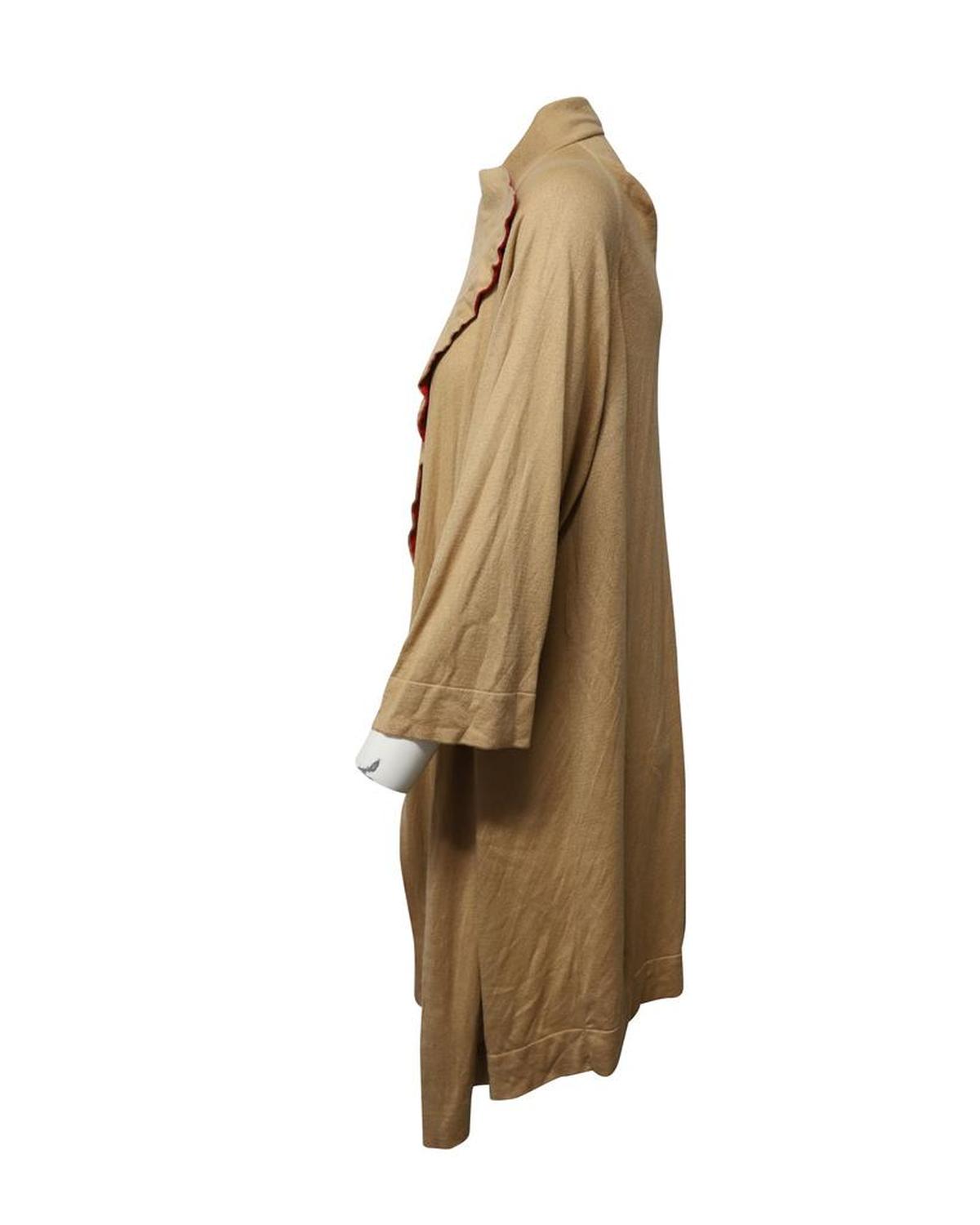 Maxmara Long Knitted Cardigan in Beige Silk