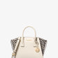 Avril Small Leather and Cheetah Print Calf Hair Satchel