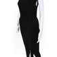 Michael Kors Collection Womens Jersey Knit Drape Ruffle Hi-Low Black Dress