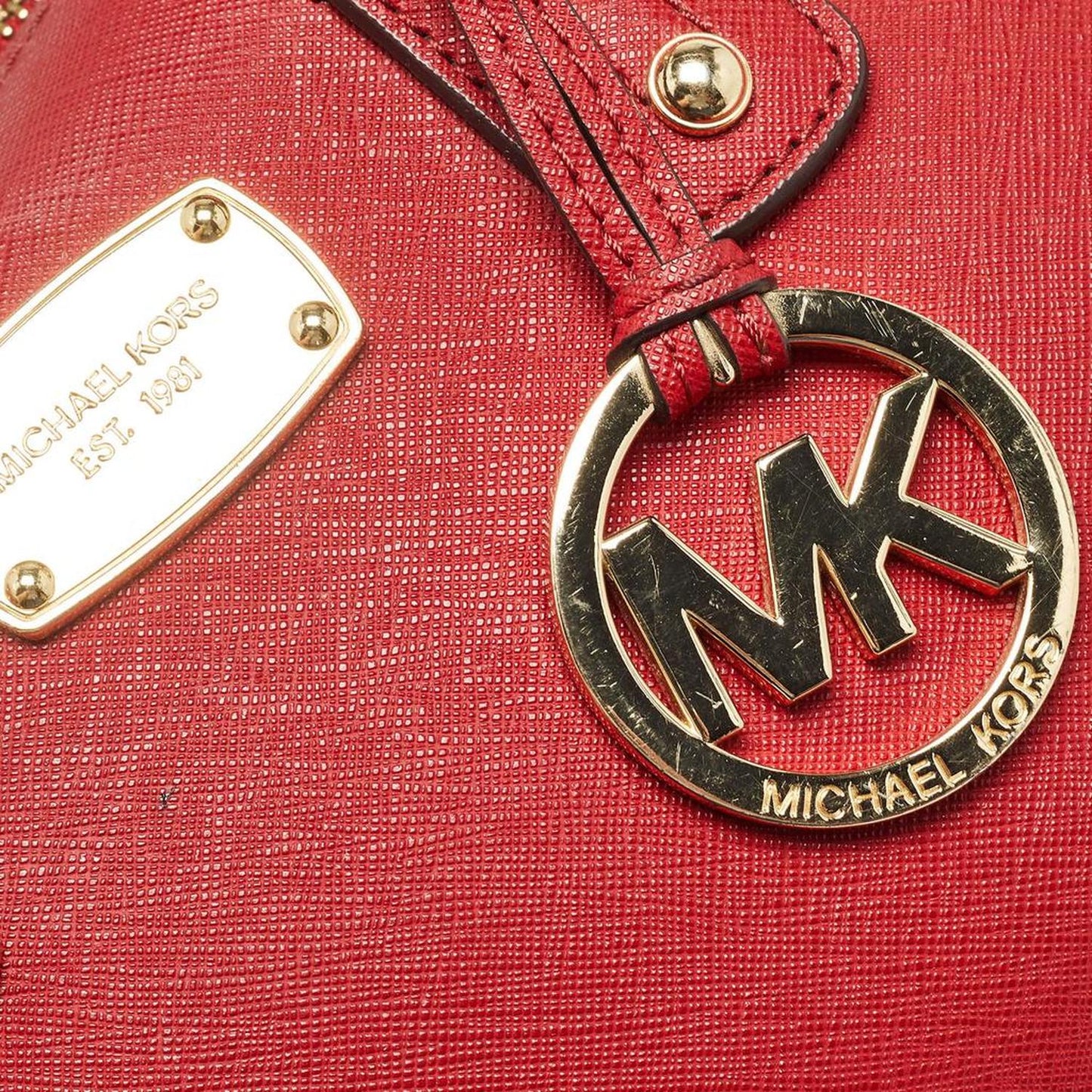 Michael Kors Red Leather Satchel