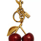 Gold-Tone Red Cherry Bag Charm