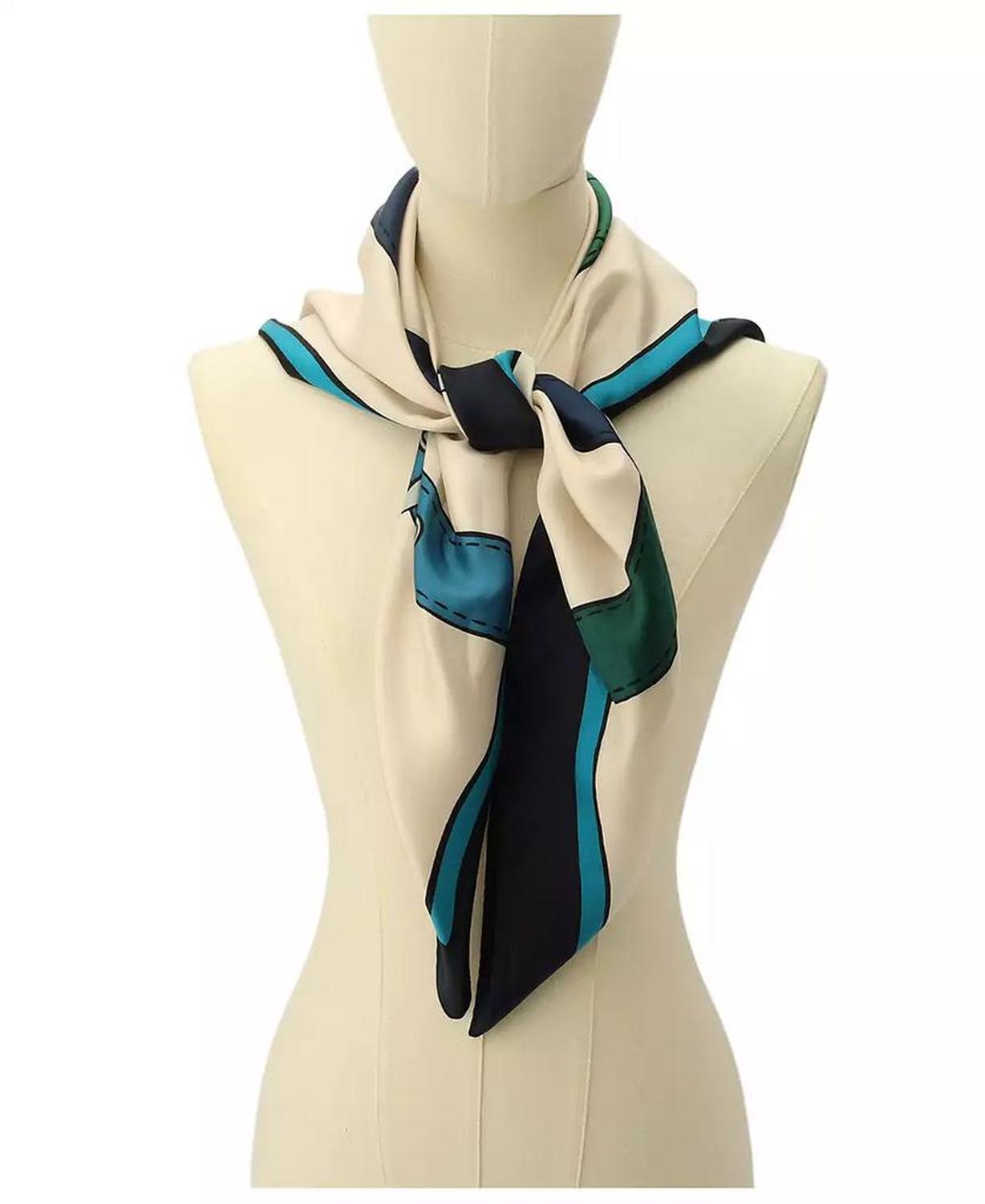 Women's Trompe L'Oeil Belt Print Silk Square Scarf