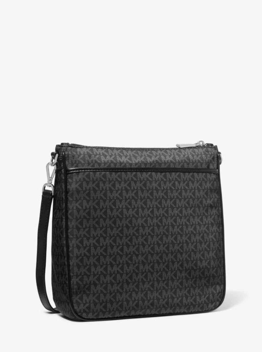 Jet Set Large Logo Print Woven Crossbody Bag