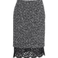 Michael Kors Lace Hem Pencil Skirt in Grey Polyester