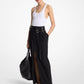 Wool Double Belted Maxi Skirt