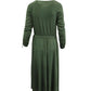 Sportmax Ruched Panel Midi Dress in Olive Green Viscose