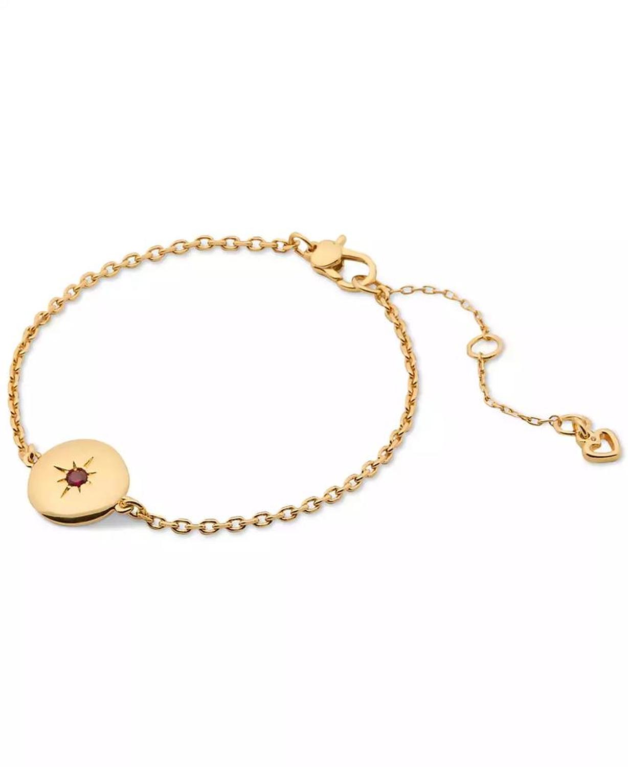 Gold-Tone Color Pavé Star Disc Link Bracelet