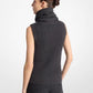 Cashmere Sleeveless Funnel-Neck Sweater