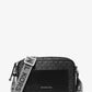 Jet Set Large Signature Logo Print Woven Crossbody Bag