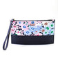 Kate Spade New York Women's Leather Trim Floral Print Zip Wristlet Blue Pink