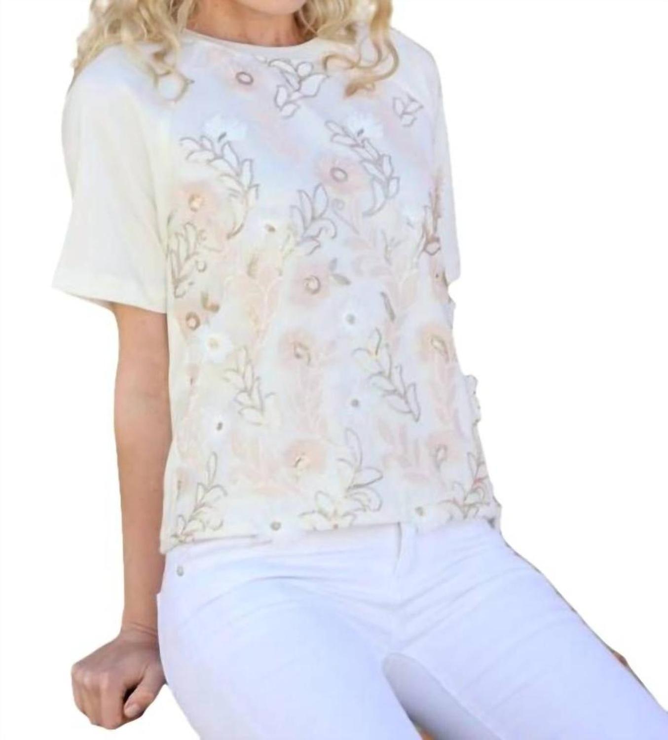 Kylee Short Sleeve Sweatshirt In Blush Blossom