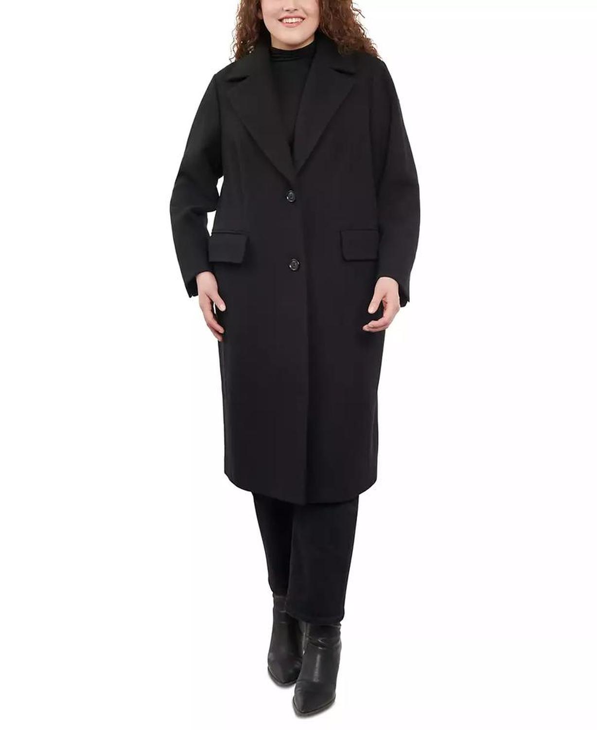 Plus Size Single-Breasted Coat, Created for Macy's