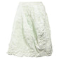 Crinkled Knee-Length Skirt in Mint Polyester