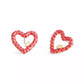 Faux Stone Signature Pavé Heart Stud Earrings