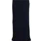 Ruffle Hem Midi Skirt in Navy Blue Viscose