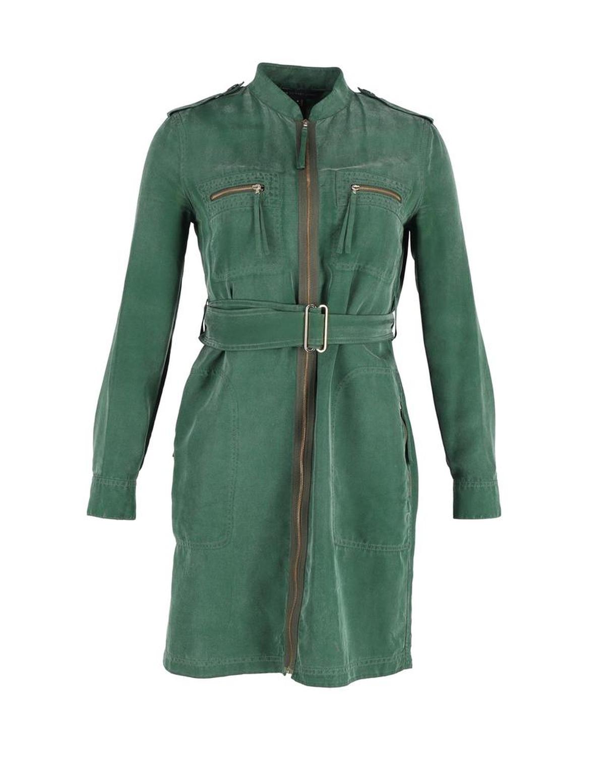 Marc Jacobs Belted Zipped Dress in Green Polyester