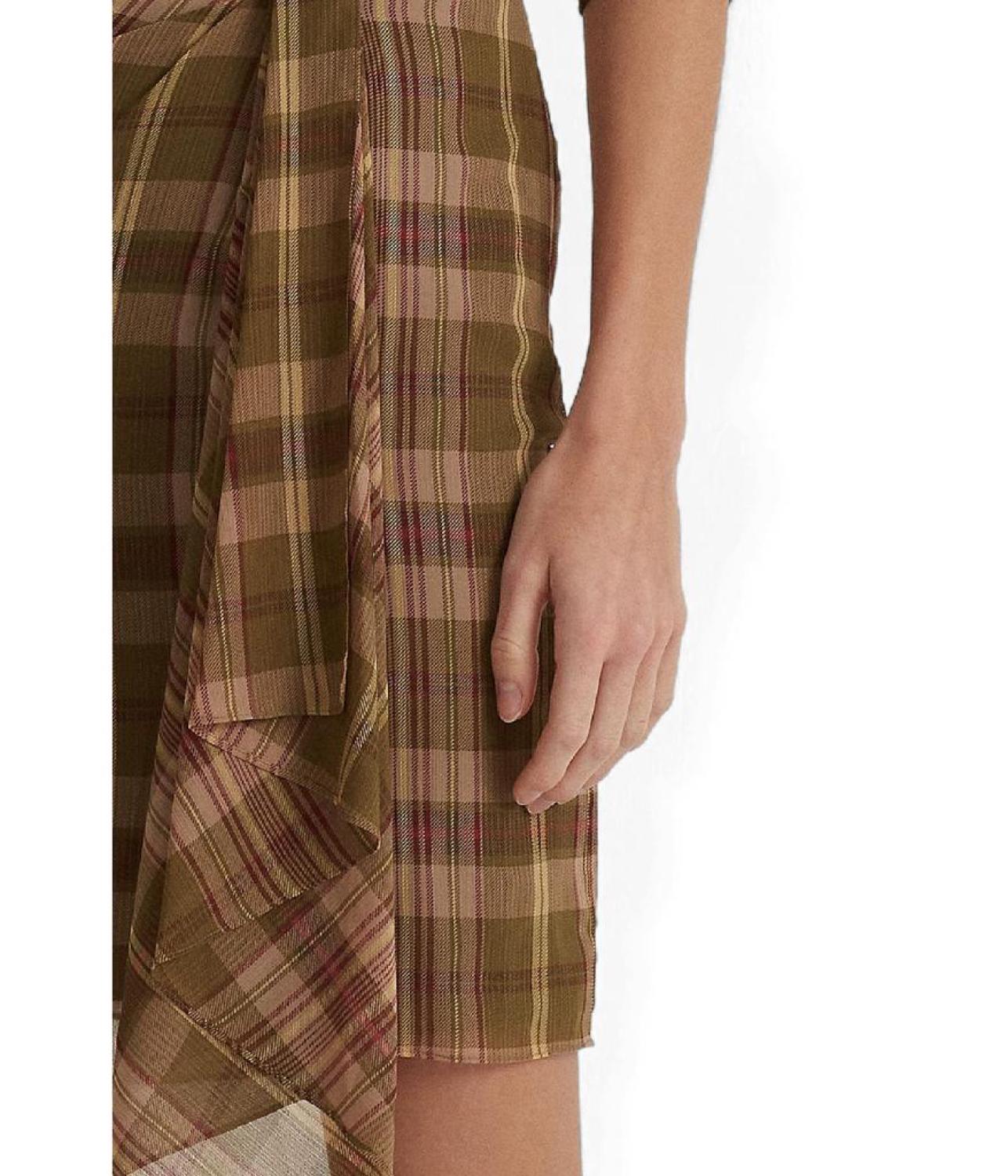 Petite Plaid Ruffle-Trim Georgette Skirt