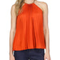 Womens Pleated Sleeveless Pullover Top