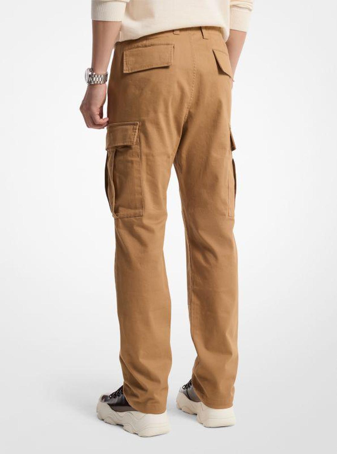 Slim-Fit Cotton Blend Sateen Cargo Pants