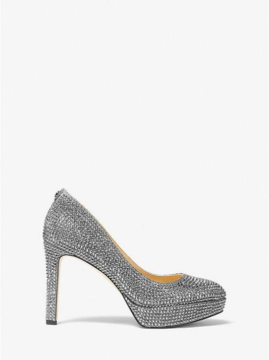 Chantal Embellished Glitter Chain-Mesh Platform Pump