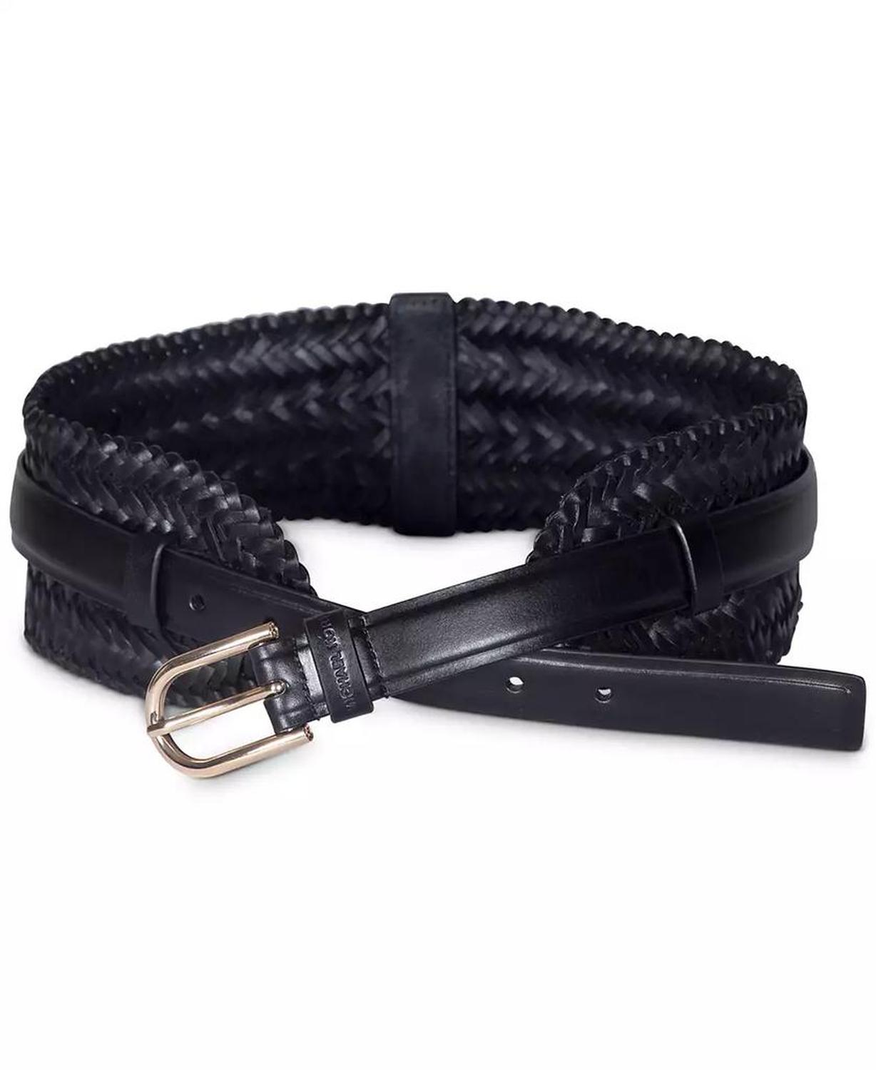 Braided Leather 2-in-1 Belt Set