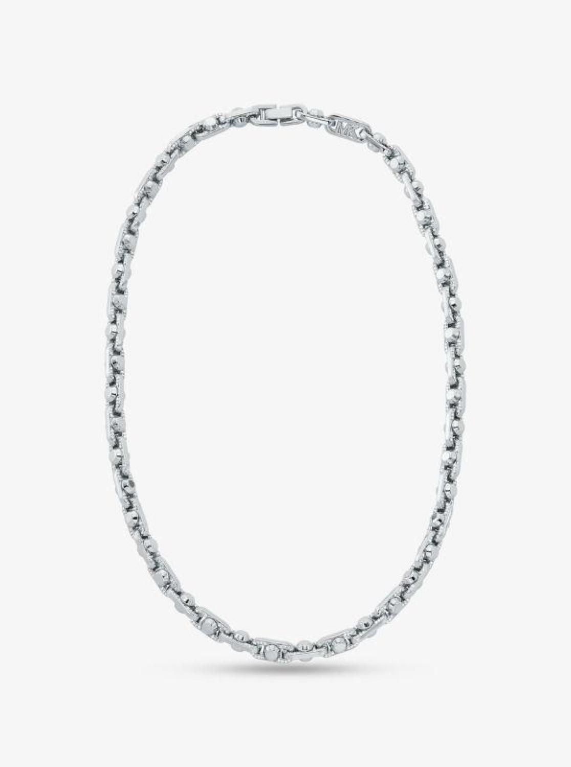 Astor Link Medium Pavé Precious Metal-Plated Brass Necklace