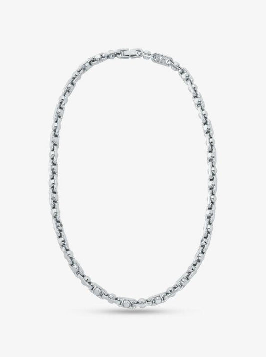 Astor Link Medium Pavé Precious Metal-Plated Brass Necklace