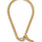 Women's Faux Stone Signature C Buckle Curb Chain Necklace