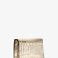 Jet Set Medium Metallic Crocodile Embossed Leather Crossbody Bag