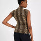 MICHAEL Women's Snake-Print Funnel-Neck Top