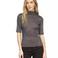 Women's Metallic Funnel-Neck Top