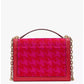 Women's Deco Houndstooth Chenille Chain Small Shoulder Bag