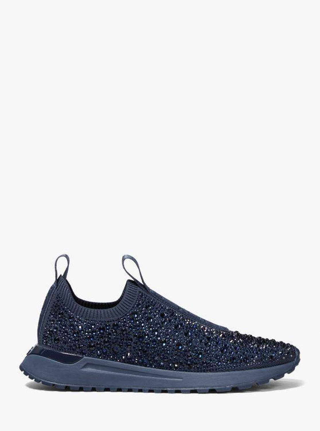 Bodie Crystal Embellished Stretch Knit Slip-On Trainer