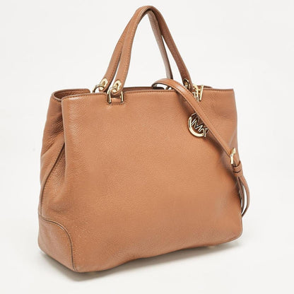 Michael Kors Brown Soft Leather Anabelle Zip Tote