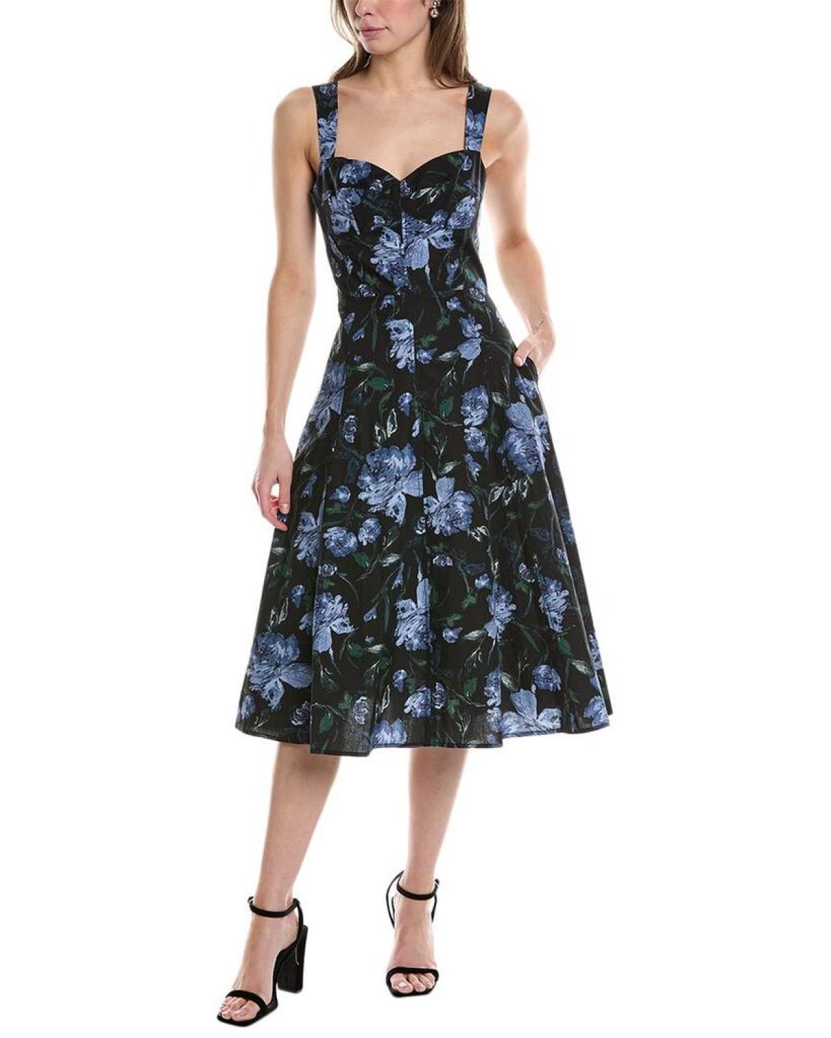 Marchesa Notte Sleeveless Midi Dress