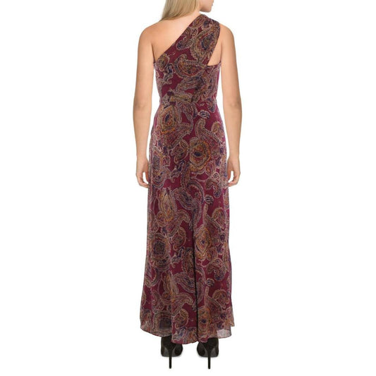 Womens Chiffon Paisley Evening Dress