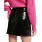 Womens Faux Patent Patent Mini Skirt