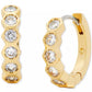 Gold-Tone Small Stone Huggie Hoop Earrings, 0.59"